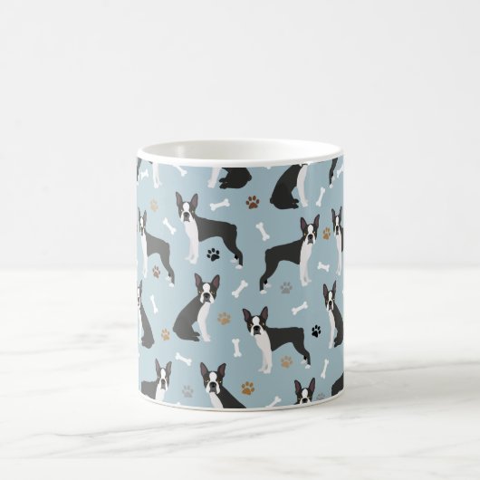 Boston Terrier Bones and Paws Kaffeetasse (Mittel)