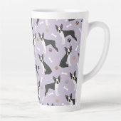 Boston Terrier Bones and Paws Latte Tasse (Rechts)