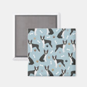Boston Terrier Bones and Paws Magnet (Vorderseite/Rückseite)