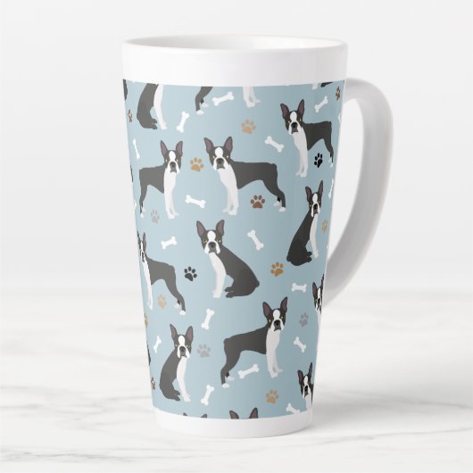 Boston Terrier Bones and Paws Milchtasse (Rechte Ecke)