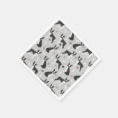 Boston Terrier Bones and Paws Napkins Serviette (Ecke)