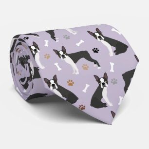 Boston Terrier Bones and Paws Neck Tie Krawatte