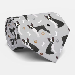 Boston Terrier Bones and Paws Neck Tie Krawatte