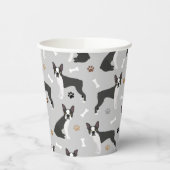Boston Terrier Bones and Paws Paper Cups Pappbecher (Links)