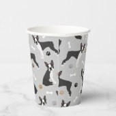 Boston Terrier Bones and Paws Paper Cups Pappbecher (Rechts)