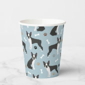 Boston Terrier Bones and Paws Pappbecher (Links)