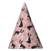 Boston Terrier Bones and Paws Party Hat Partyhütchen (Rechts)