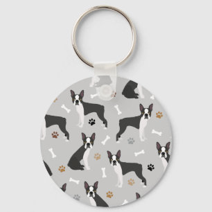 Boston Terrier Bones and Paws Schlüsselanhänger