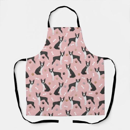 Boston Terrier Bones and Paws Schürze (Vorderseite)