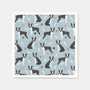 Boston Terrier Bones and Paws Serviette