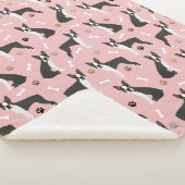 Boston Terrier Bones and Paws Sherpa Blanket Sherpadecke (3/4)