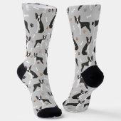 Boston Terrier Bones and Paws Socken (Gewinkelt)
