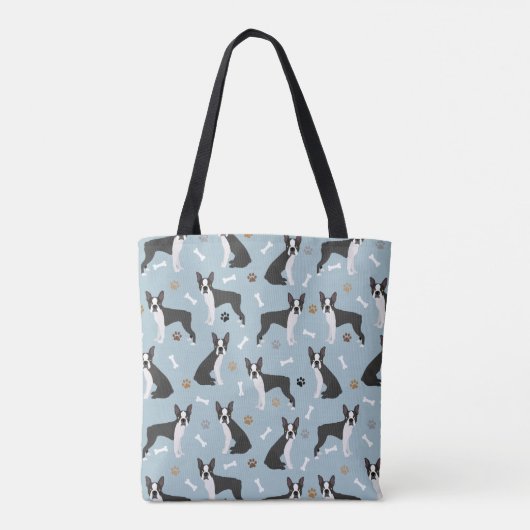 Boston Terrier Bones and Paws Tasche (Rückseite)