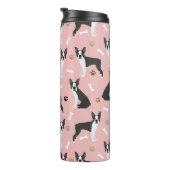 Boston Terrier Bones and Paws Thermal Tumbler Thermosbecher (Nach rechts gedreht)