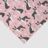 Boston Terrier Bones and Paws Tissue Paper Seidenpapier (Ausschnitt)