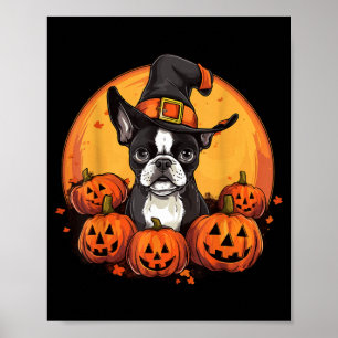 Boston Terrier Bostie Hunderasse Haustier Hallowee Poster