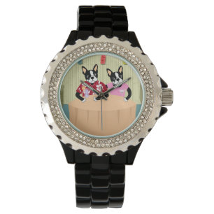 Boston Terrier Boy & Girl Armbanduhr