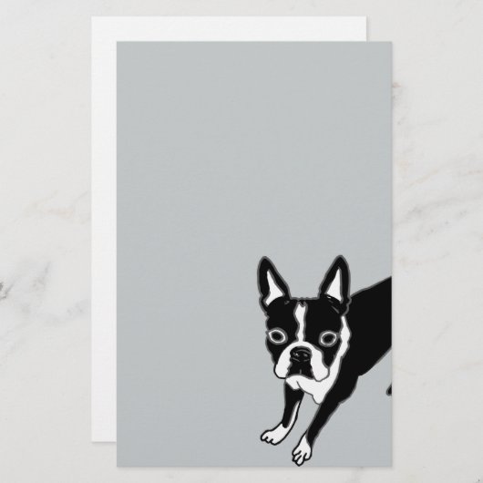 Boston Terrier Briefpapier (Vorne/Hinten)