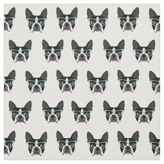 Boston Terrier Brille - niedliches Hundegewebe Stoff (Muster)