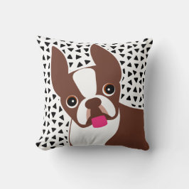 Boston Terrier Brown oder Red Coated Dog Kissen