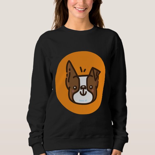 Boston Terrier Brown Sweatshirt (Vorderseite)