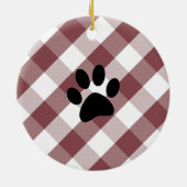 Boston Terrier Buffalo Karo Keramik Ornament (Hinten)