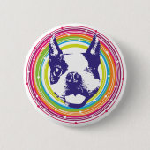 Boston Terrier - bunte Kreise Button (Vorderseite)