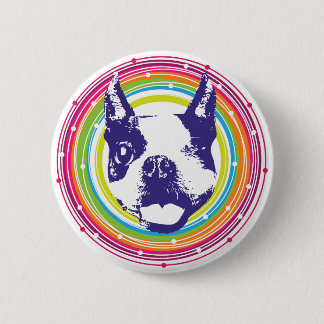 Boston Terrier - bunte Kreise Button