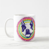 Boston Terrier - bunte Kreise Kaffeetasse (Links)