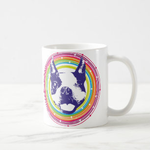 Boston Terrier - bunte Kreise Kaffeetasse