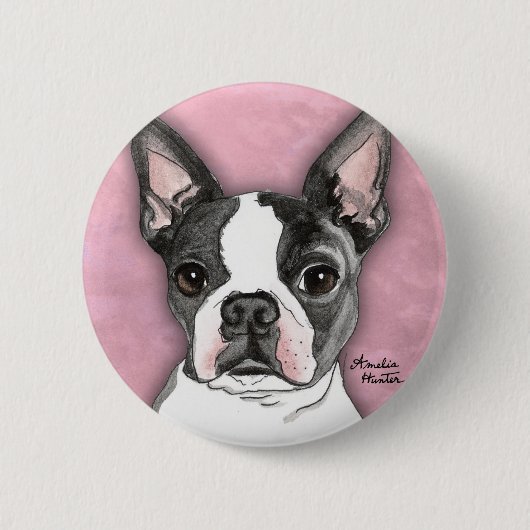 Boston Terrier Button (Vorderseite)