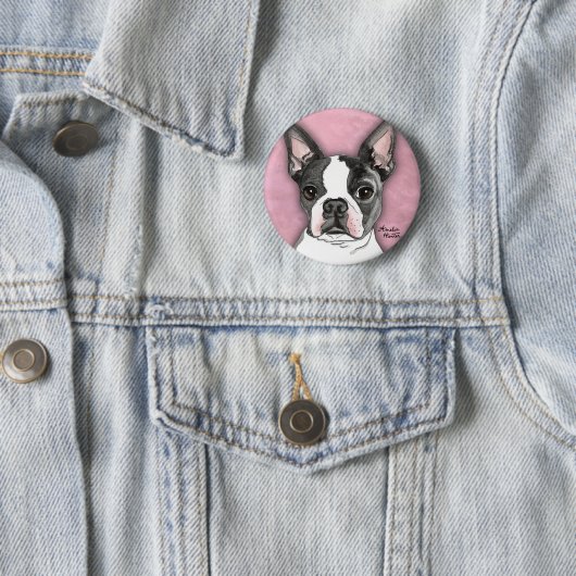 Boston Terrier Button (Beispiel)