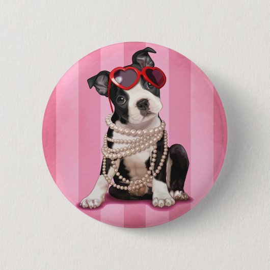 Boston Terrier Button (Vorderseite)