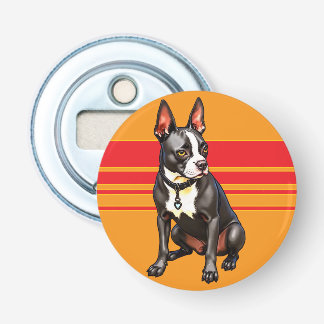 Boston Terrier Button Bottle Opener Flaschenöffner