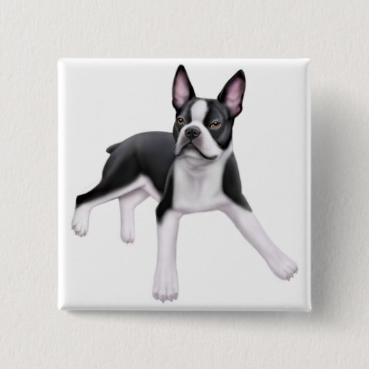 Boston-Terrier-Button Button (Vorderseite)