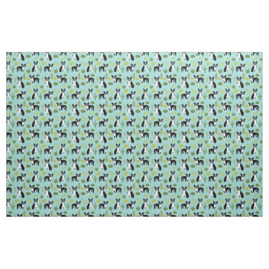 Boston Terrier Cactus Fabric Stoff (Fat Quarter (45,7 x 55,9 cm))
