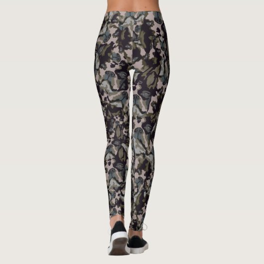 Boston-Terrier-Camouflage-Leggings Leggings (Rückseite)