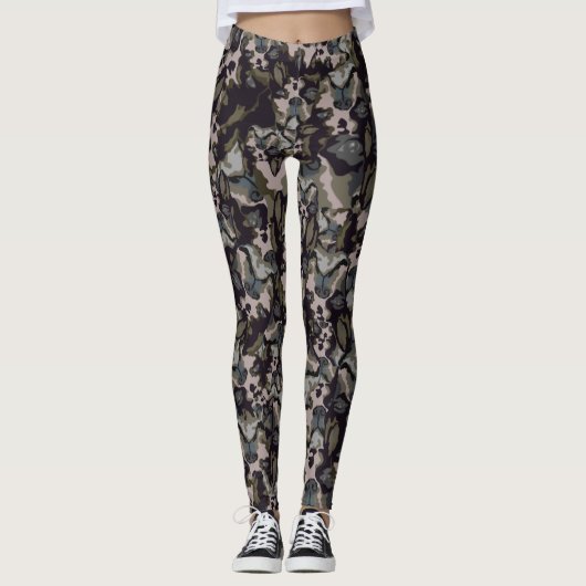 Boston-Terrier-Camouflage-Leggings Leggings (Vorderseite)