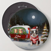 Boston Terrier Caravan Christmas Adventure Button (Vorne & Hinten)