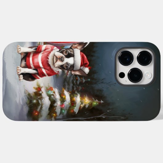 Boston Terrier Caravan Christmas Adventure Case-Mate iPhone Hülle (Rückseite (Horizontal))