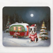 Boston Terrier Caravan Christmas Adventure Mousepad (Vorne)