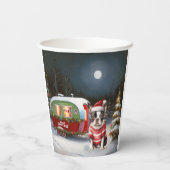 Boston Terrier Caravan Christmas Adventure Pappbecher (Rückseite)