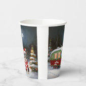 Boston Terrier Caravan Christmas Adventure Pappbecher (Links)