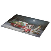 Boston Terrier Caravan Christmas Adventure Schneidebrett (Ecke)