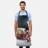 Boston Terrier Caravan Christmas Adventure Schürze (Getragen)