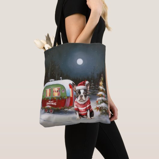Boston Terrier Caravan Christmas Adventure Tasche (Von Nahem)
