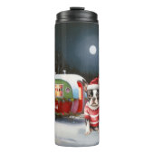 Boston Terrier Caravan Christmas Adventure Thermosbecher (Vorderseite)
