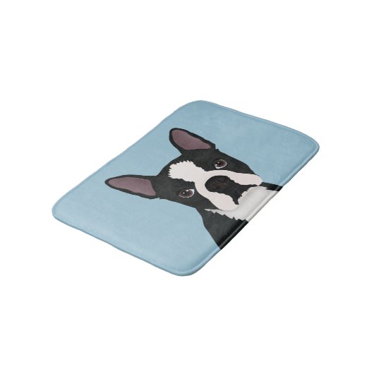 Boston-Terrier-Cartoon Badematte (Schrägansicht)