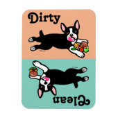 Boston Terrier Cartoon Dirty / Clean Magnet (Vertikal)