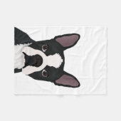 Boston-Terrier-Cartoon Fleecedecke (Vorderseite (Horizontal))